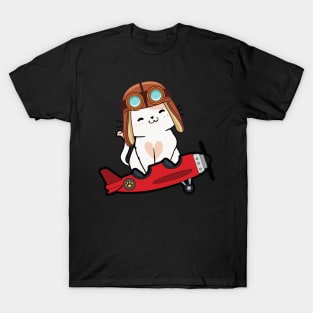 Cute Persian cat is in a vintage plane T-Shirt